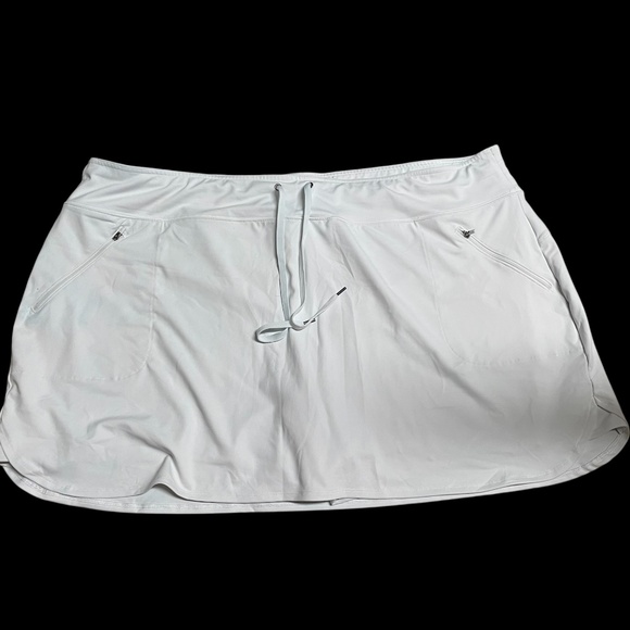 TEK GEAR Athletic Golf Skort Plus Size 3X On the Go Stretch White Zip Pockets - Picture 1 of 8